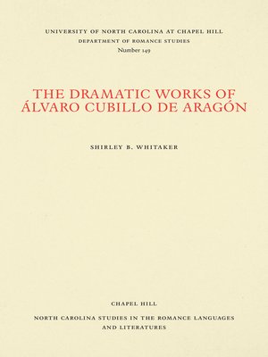 cover image of The Dramatic Works of Álvaro Cubillo de Aragón